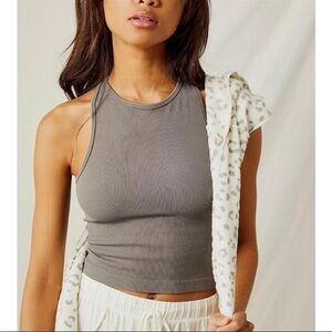 NWT Intimately Free People Hayley Ribbed Brami Tank in Blacksand Size M/L